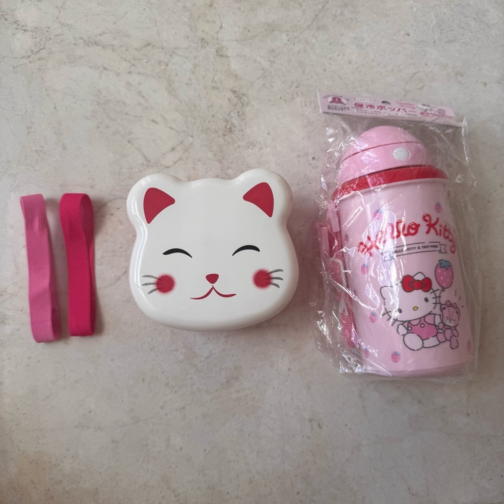 Hello Kitty Pink and White Lunch Set